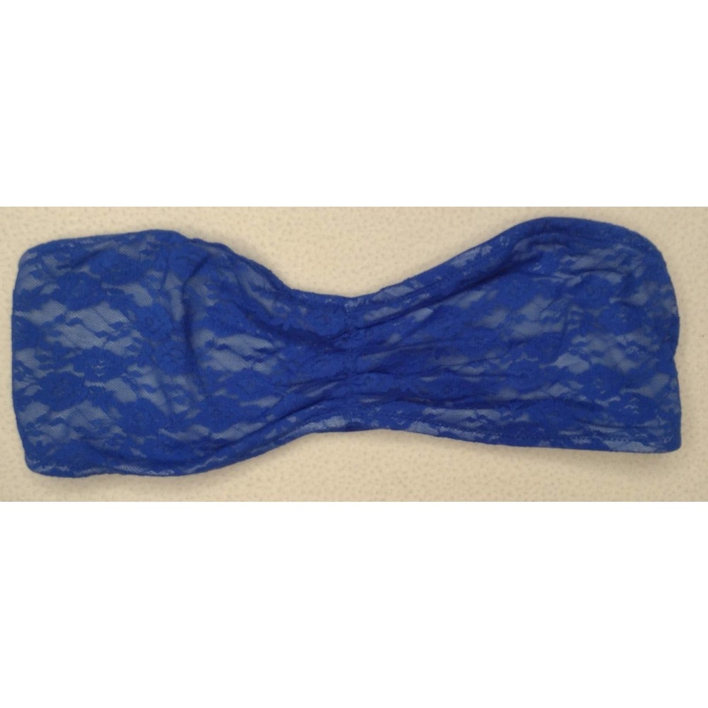 Victoria's Secret PINK Strapless Lace Bandeau Blue Small